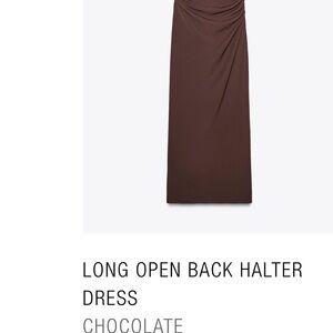 Zara Chocolate Open Back Halter Dress